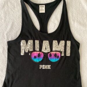 Victoria’s Secret PINK BLING Miami Tank Top M Ombré Tie Dye Dipped Shorts L